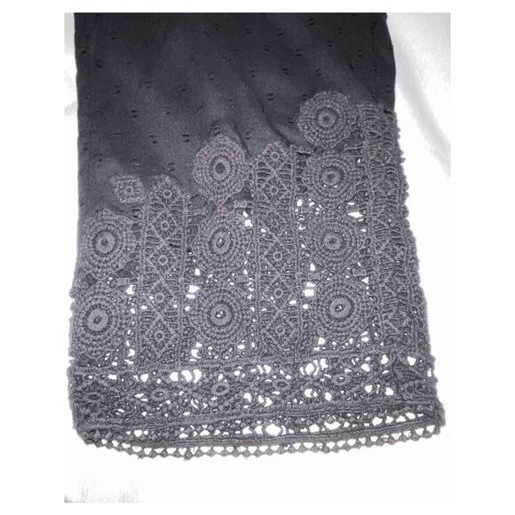 Anthropologie E by Eloise Swiss Dot Capri Pants With Crochet Lace Hem - Size‎ XS - Picture 2 of 11